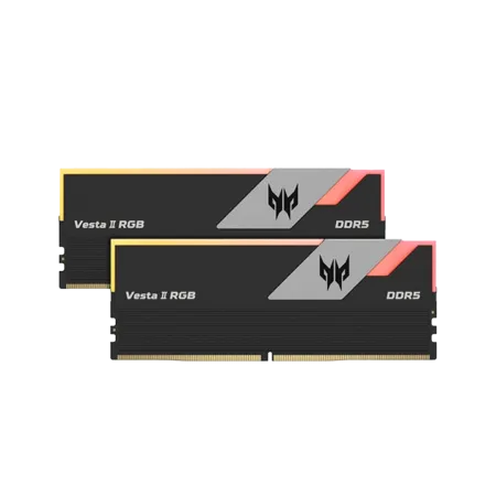 رم دسکتاپ DDR5 دو کاناله 6000 مگاهرتز CL36 ایسر مدل Predator Vesta II RGB ظرفیت 32 گیگابایت