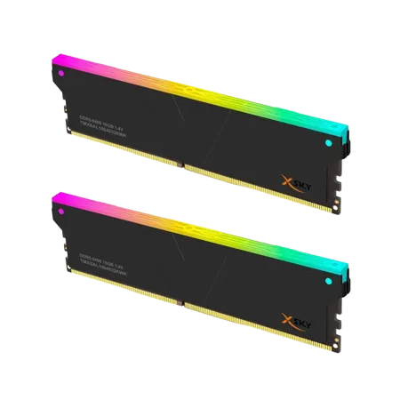رم دسکتاپ DDR5 دوکاناله 6000 مگاهرتز CL28 وی کالر مدل XSky RGB 2+2 KIT ظرفیت 48 گیگابایت